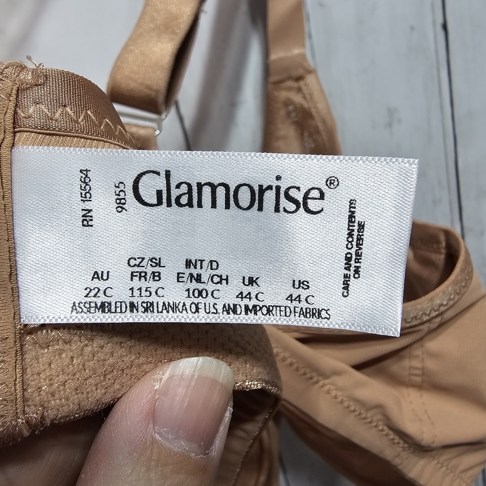 Glamorise Women's Plus Size Lace Comfort Wonderwire Bra Underwire #9855 Size 44C - Picture 12 of 13